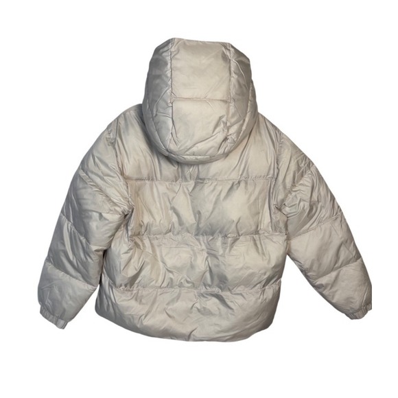 NVLT Womens XL TG Puffer Jacket Winter Warm Quilted Hooded Ivory White - Picture 9 of 10